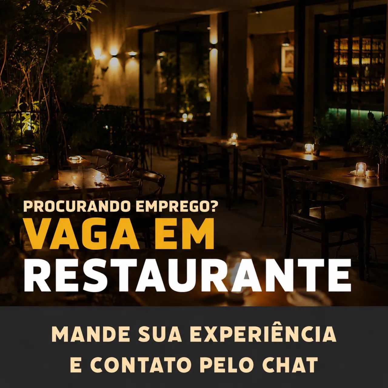 VAGA DE TRABALHO EM RESTAURANTE