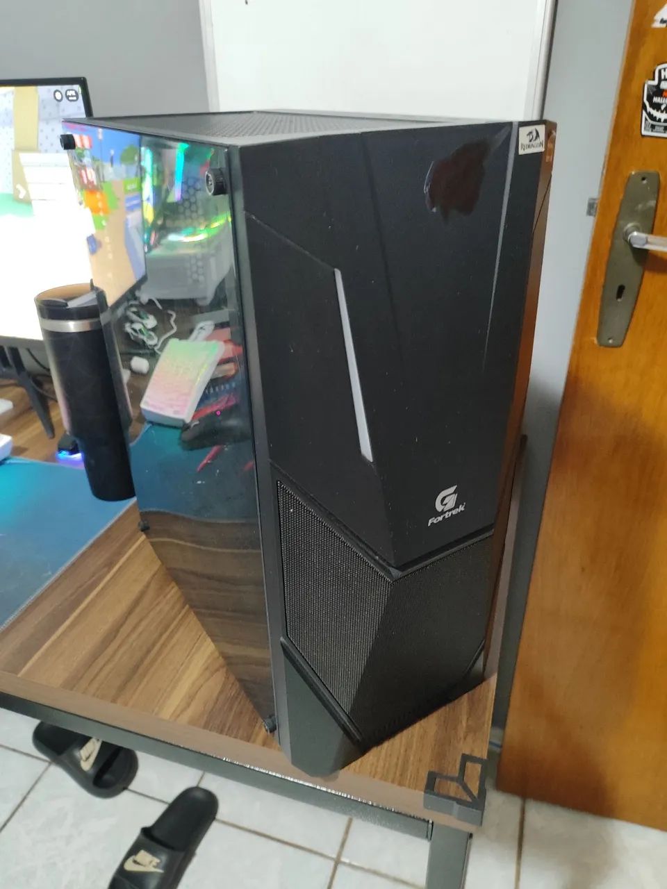 Gabinete Gamer Fortrek Mid Tower Black Hawk RGB Preto - Foto 3