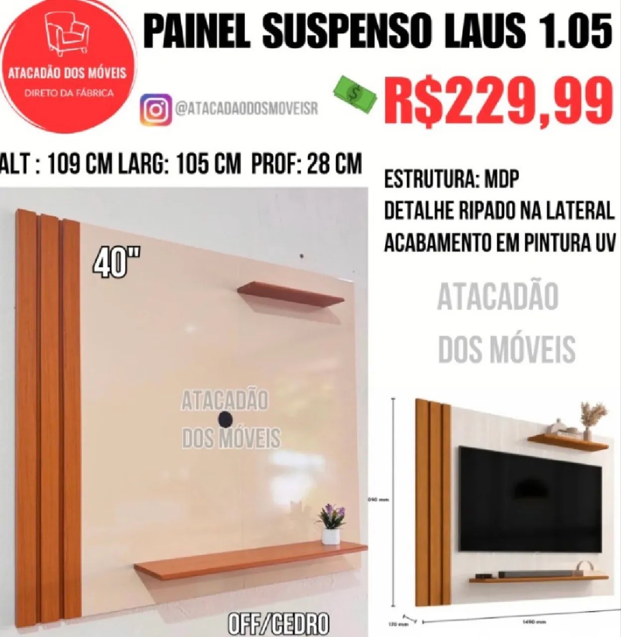 PAINEL DE TV SALA  - Foto 3