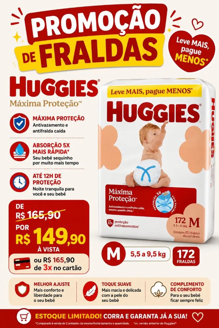 Fralda Huggies M 