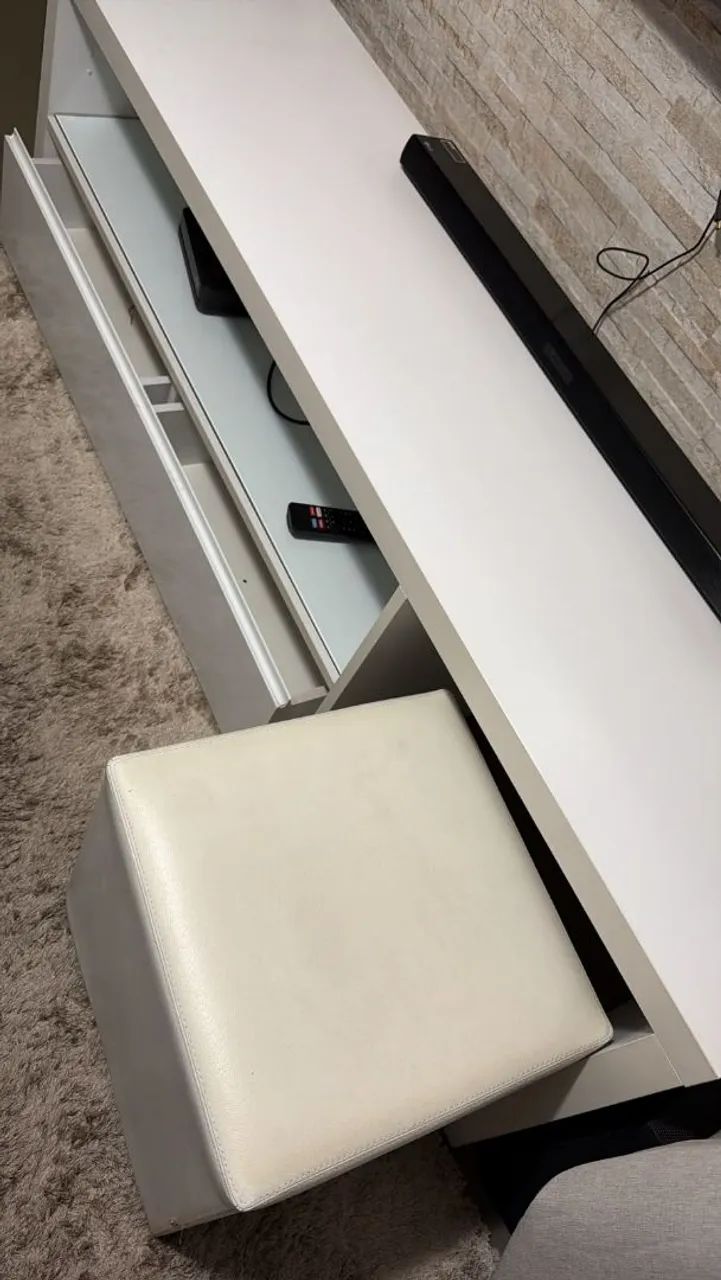 Rack com puf branco / Etna 1,80 / 0,40  - Foto 4