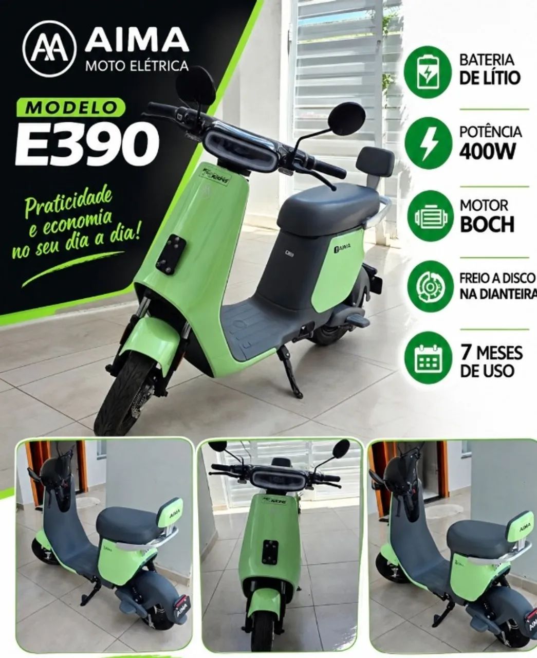 Moto Elétrica AIMA E-390 - Foto 3