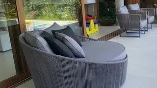 CHAISE DE CORDA NÁUTICA PARA VARANDA, PISCINA, JARDIM 