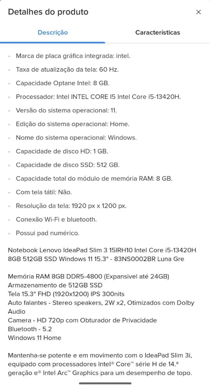 Notebook IdeaPad Slim 3 i5 - Foto 3