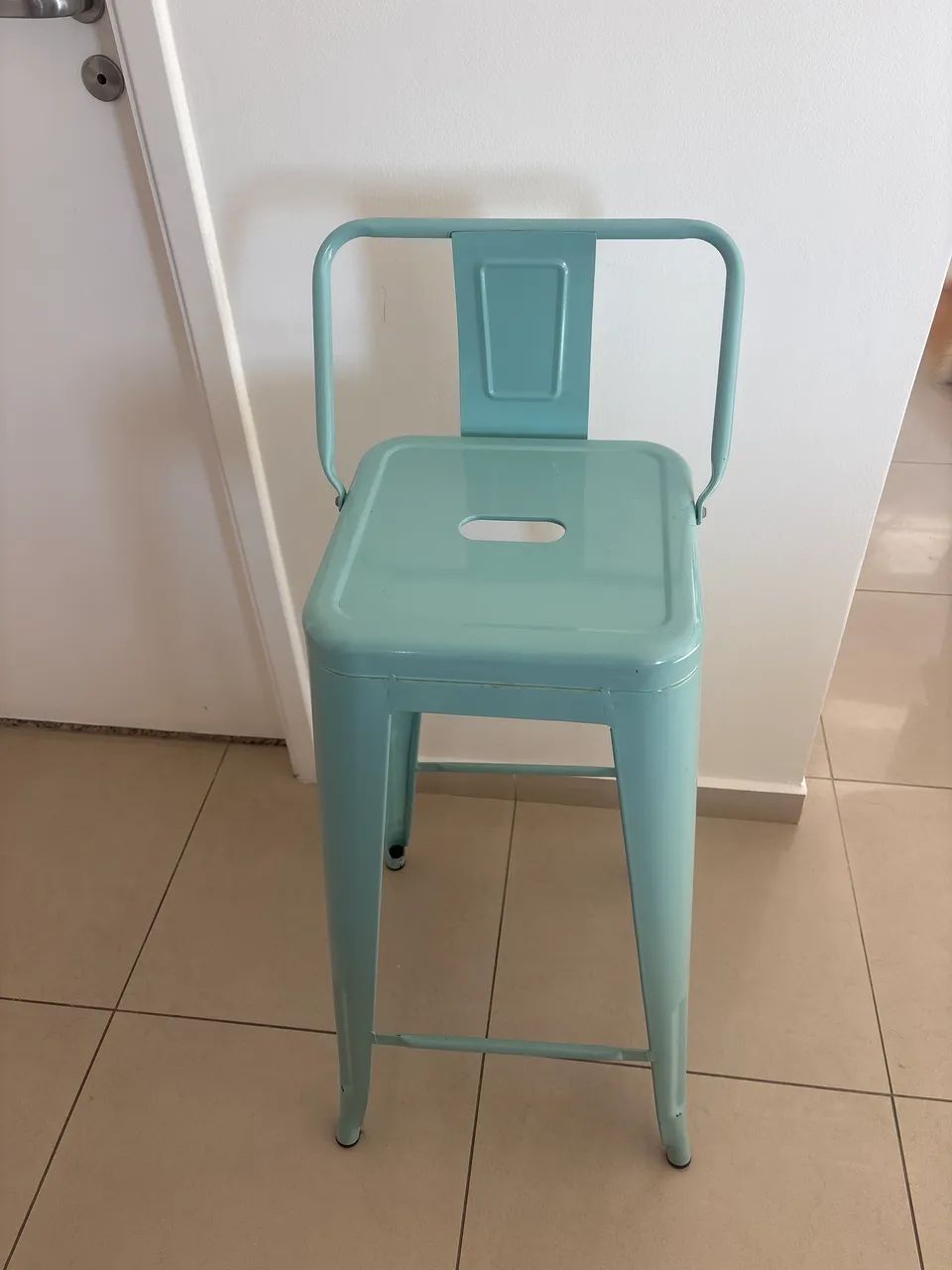 Banqueta alta azul