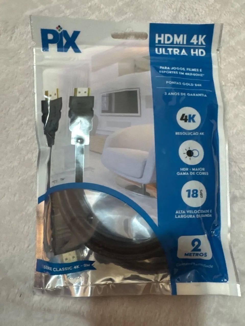 Cabo HDMI 4K ultra HD 2 metros 