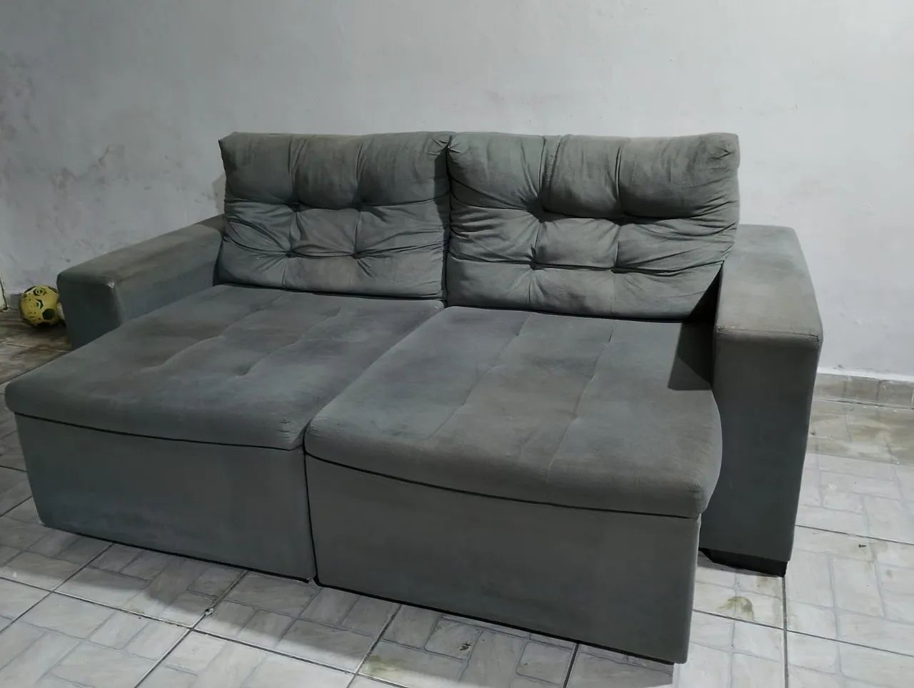 Sofa retrátil e reclinavel cinza - ENTREGO!