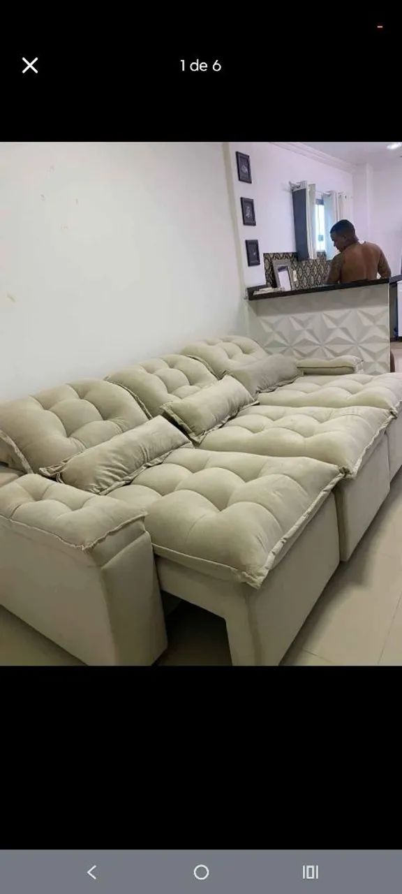 SOFÁ RETRÁTIL RECLINÁVEL COM PILLOW TOP MOLAS ENSACADAS  - Foto 2