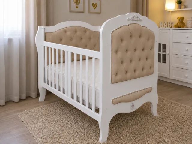 Berco Cama Americano Vitoriano Com Capitonë + colchao brinde
