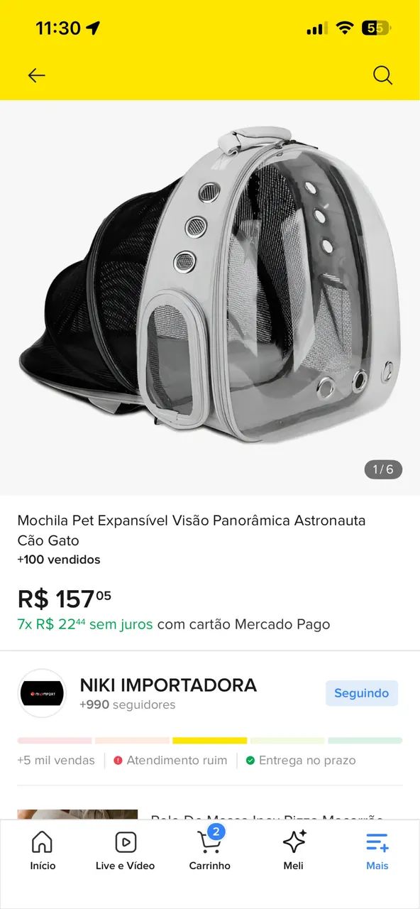 Mochila de transporte para pets - Foto 3