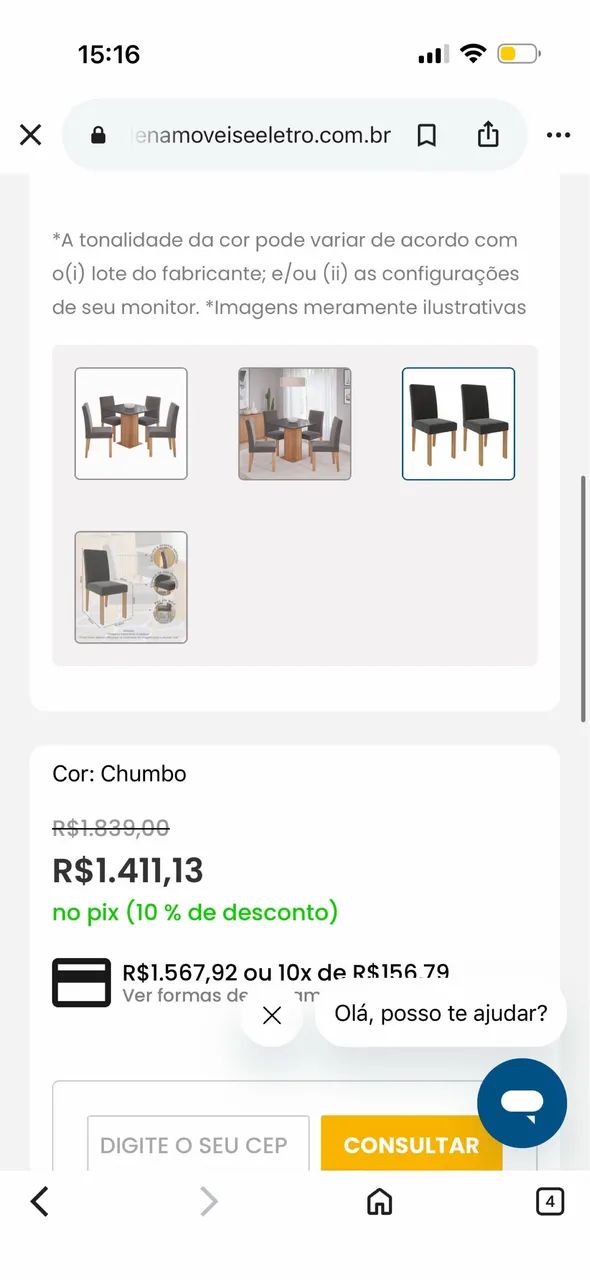 Mesa sala de estar com 4 cadeiras  - Foto 2