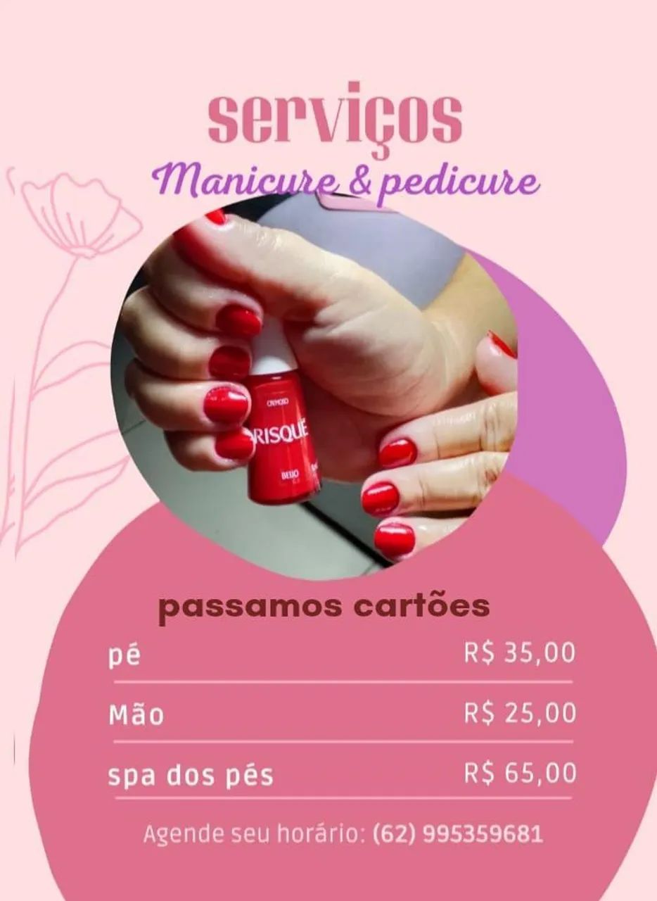 Manicure pedicure em senador Canedo 