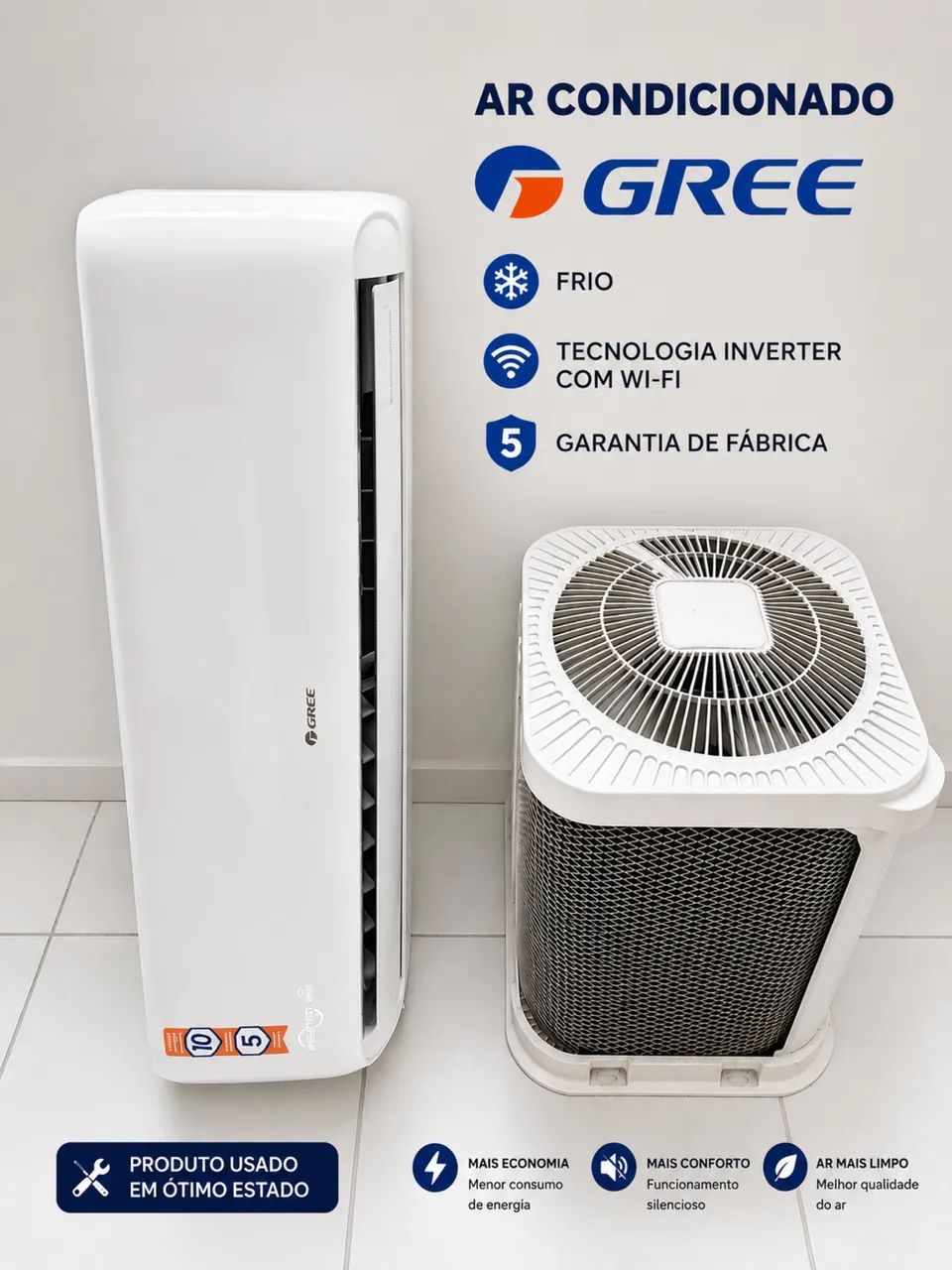 Ar condicionado GREE 12.000 BTU Inverter Wi-Fi