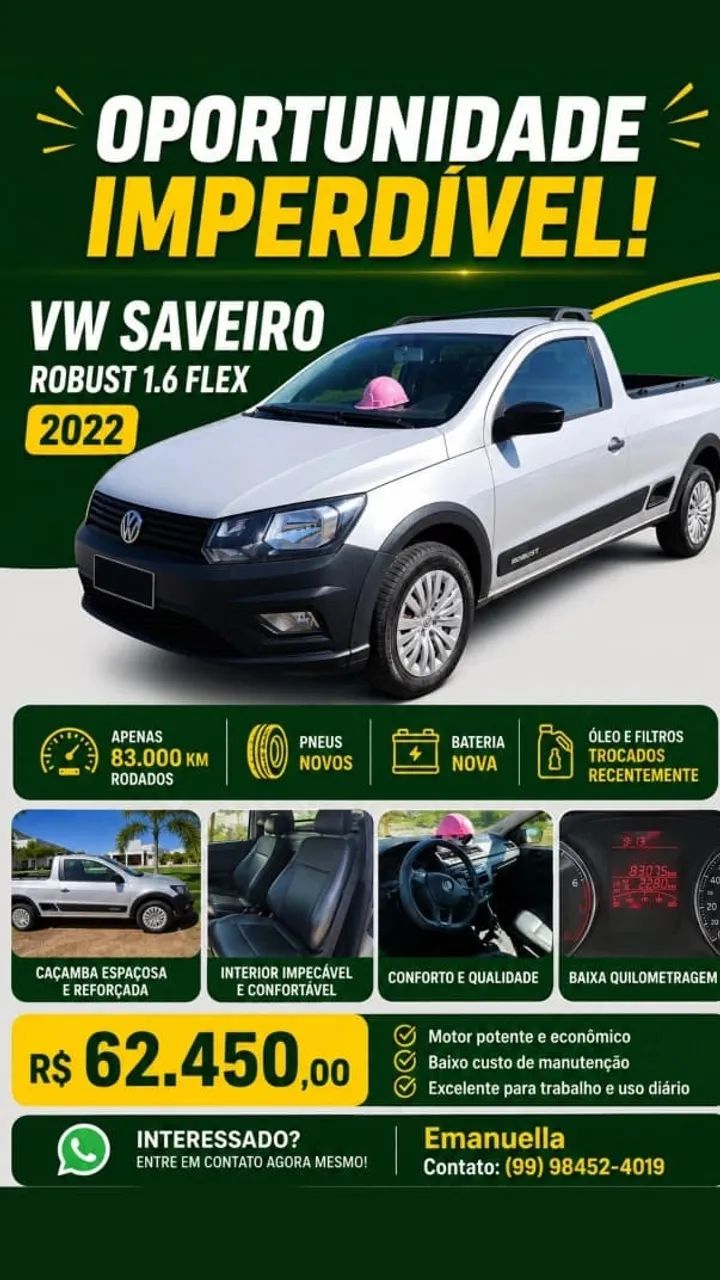 Volkswagen Saveiro Saveiro Robust 1.6 Total Flex 8V 2022