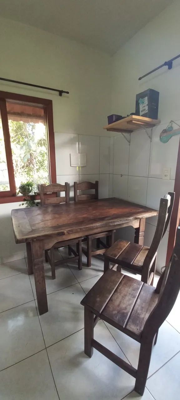 Mesa rústica de jantar com 4 cadeiras - Foto 2