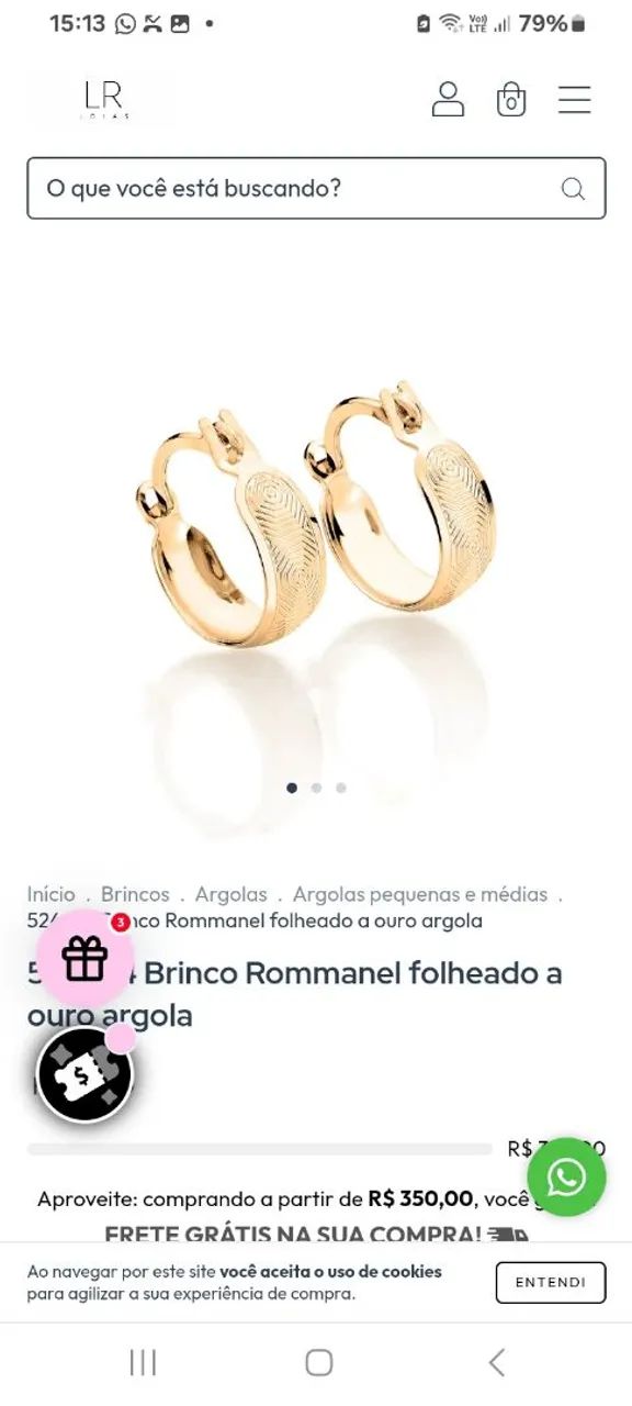 Brinco argola pequeno romannel  - Foto 5
