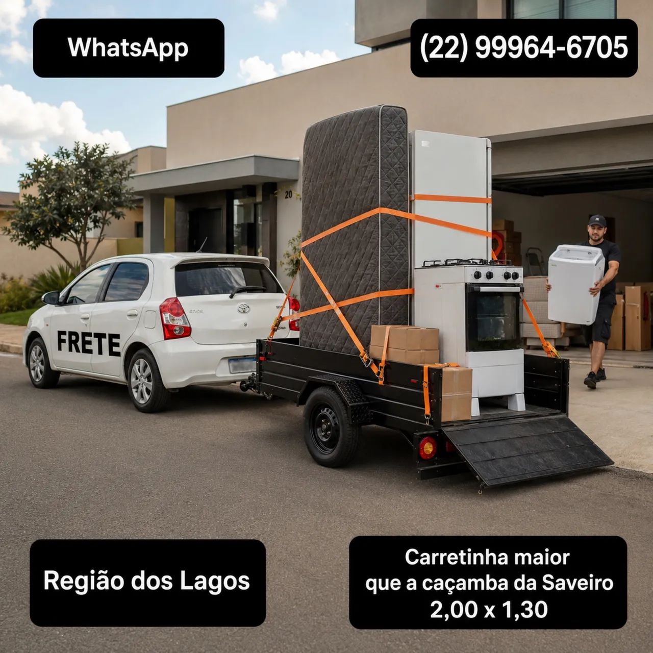 FRETE, MUDANÇA, CARRETA, CARRETINHA