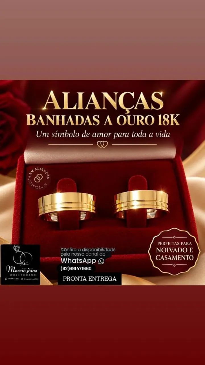 KIT DE ALIANÇAS BANHADAS A OURO 18K  - Foto 5