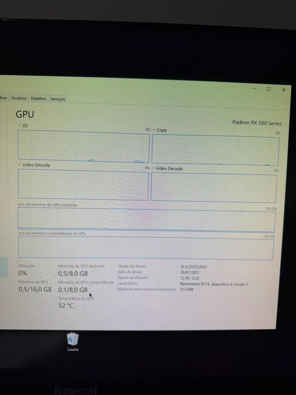 PC GAMER RYZEN 5 XFX RX580OC 8GB - Foto 4