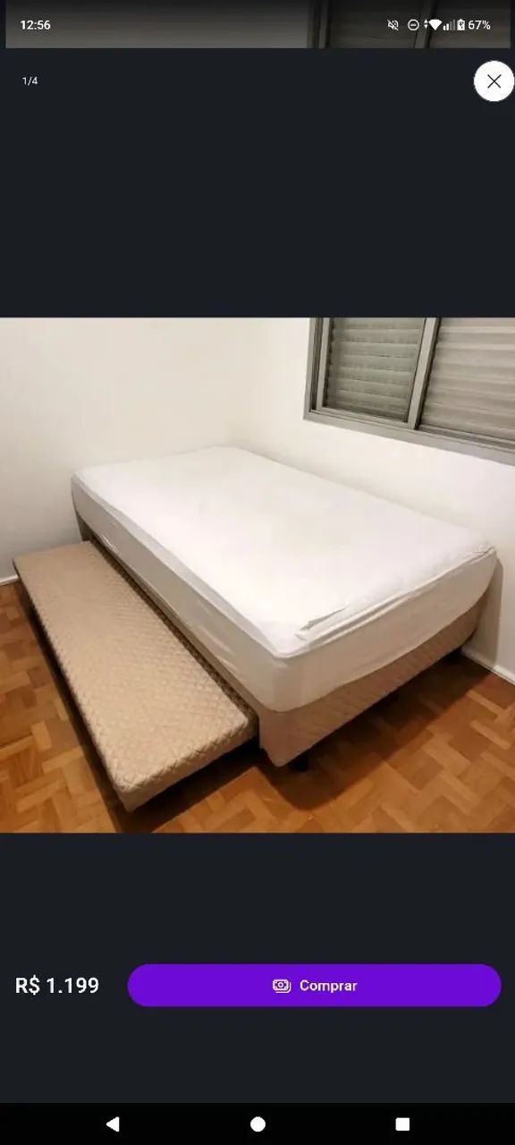 Cama box super útil barata.
