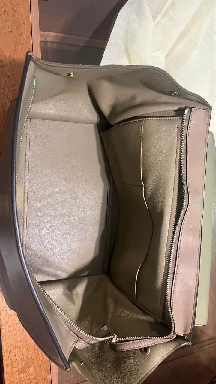 Bolsa Celine Trapeze Tricolor Original em Couro e Camurça - Foto 3
