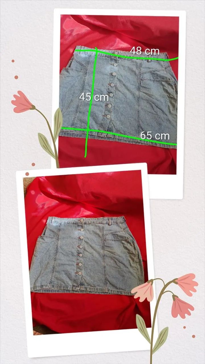 Mini saia jeans feminina tam 50 - Foto 2