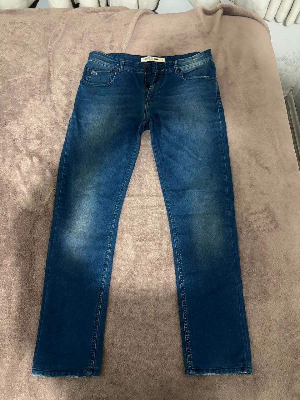 Calça jeans Lacoste slim fit- Azul escuro  - Foto 2