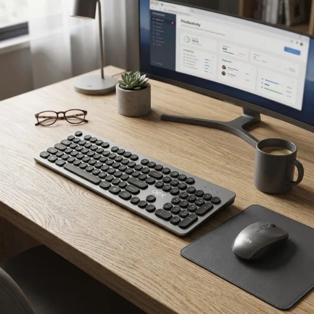 Combo Teclado e Mouse Wireless  Oex Pop+ Tm410, ABNT2, 1600DPI, Cinza 12x 9,42 - Foto 5