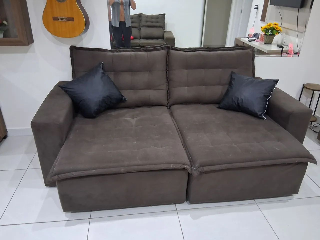 Sofa 3 lugares retratil  2,10m Largura  - Foto 4