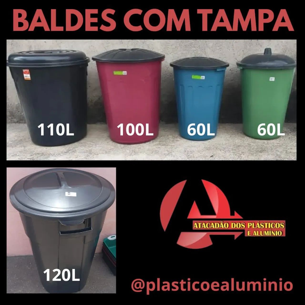 Balde com tampa 