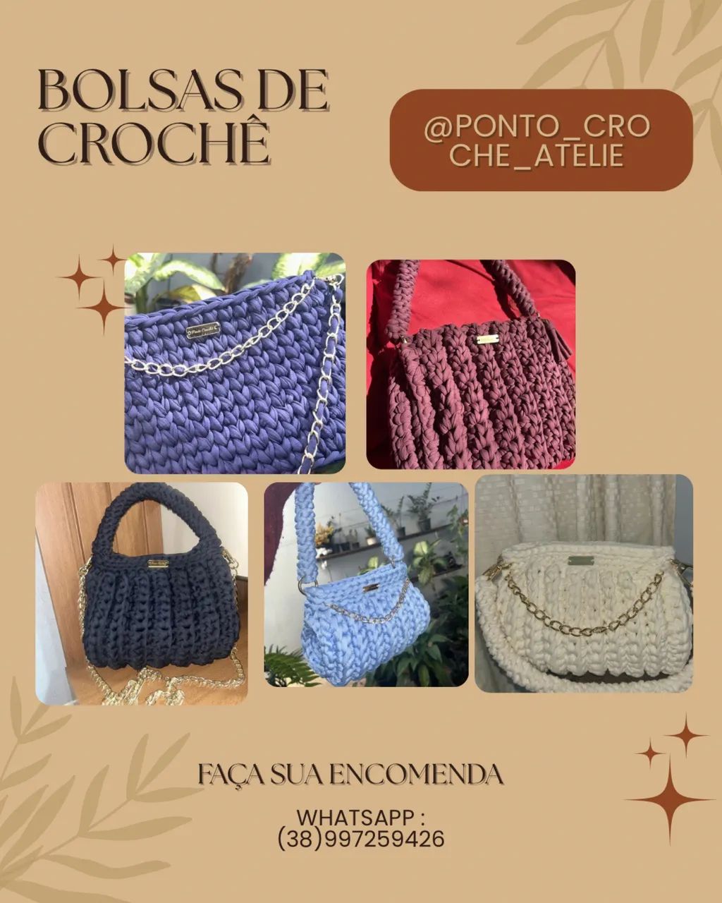 Bolsas de crochê  - Foto 4