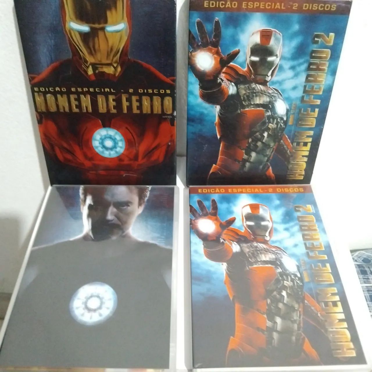 2 dvds duplos + dvd Brinde* Ed Especial Homem de Ferro 1 e 2 