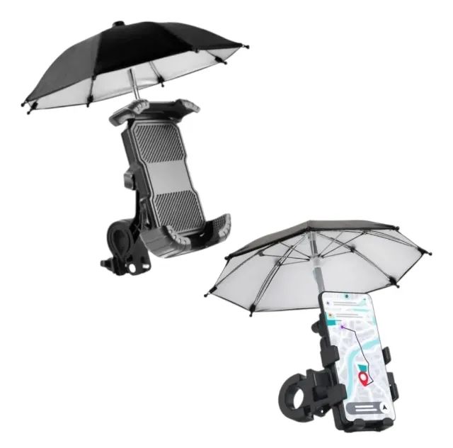 Suporte Mini Guarda Chuva Para Celular Universal Moto E Bike - Foto 2