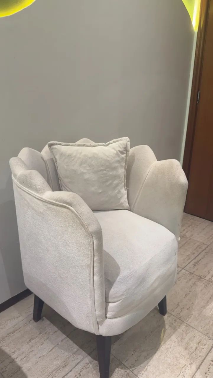 Poltrona Decorativa Off-White - Moderna