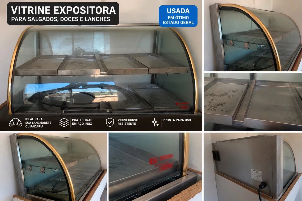 Vendo Estufa Quente para Salgados - Inox com Vidro Curvo?.