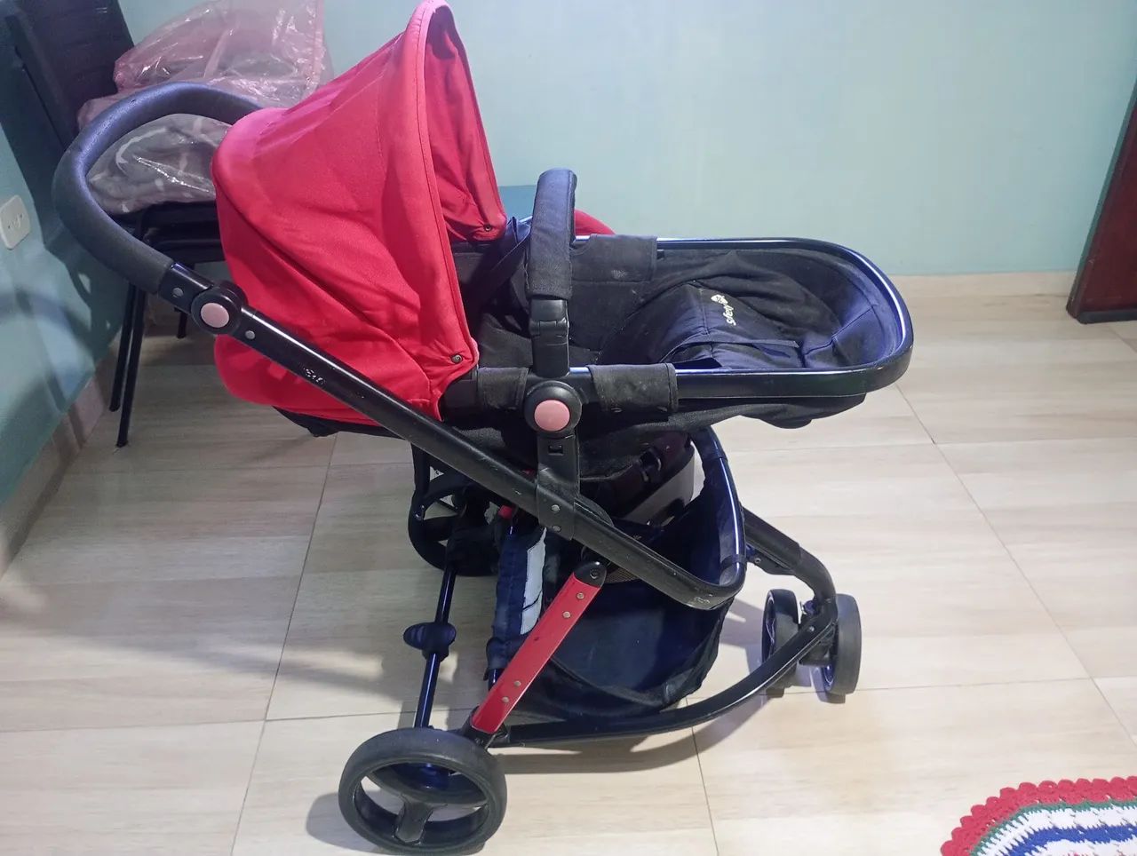 Carrinho + bebê conforto com suporte  - Foto 4