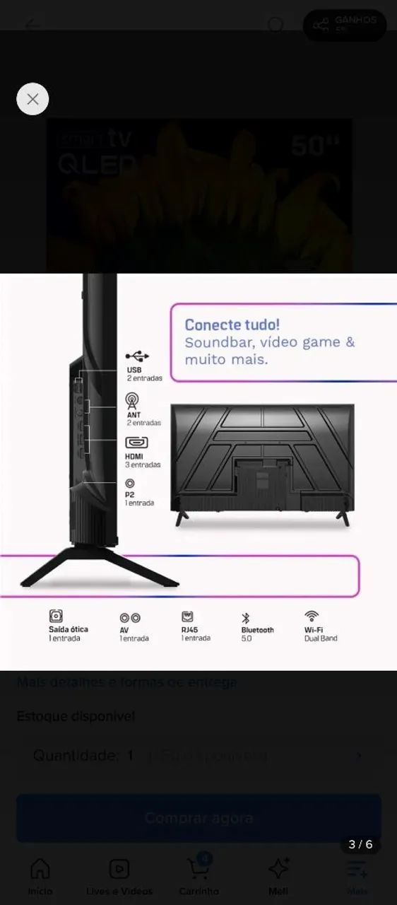 Televisão 50 polegadas 