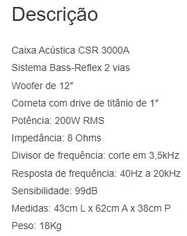 Caixa de som ativa 12" 200W CSR3000A - Foto 3