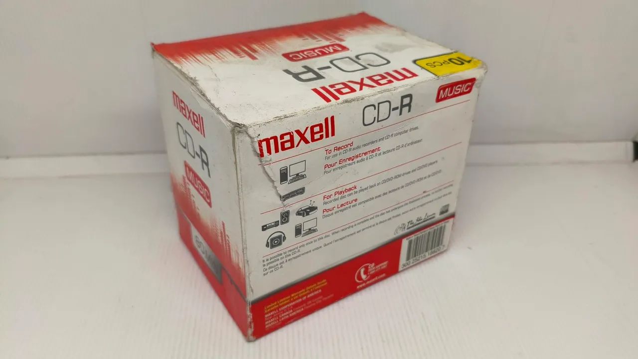 10 Cd-r Music Maxell Audio Em Estojo Lacrado 700mb 32x 80m - CDs