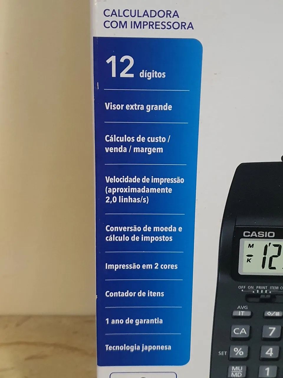 CALCULADORA COM IMPRESSORA CASIO HR-100TM - NOVA - Foto 2