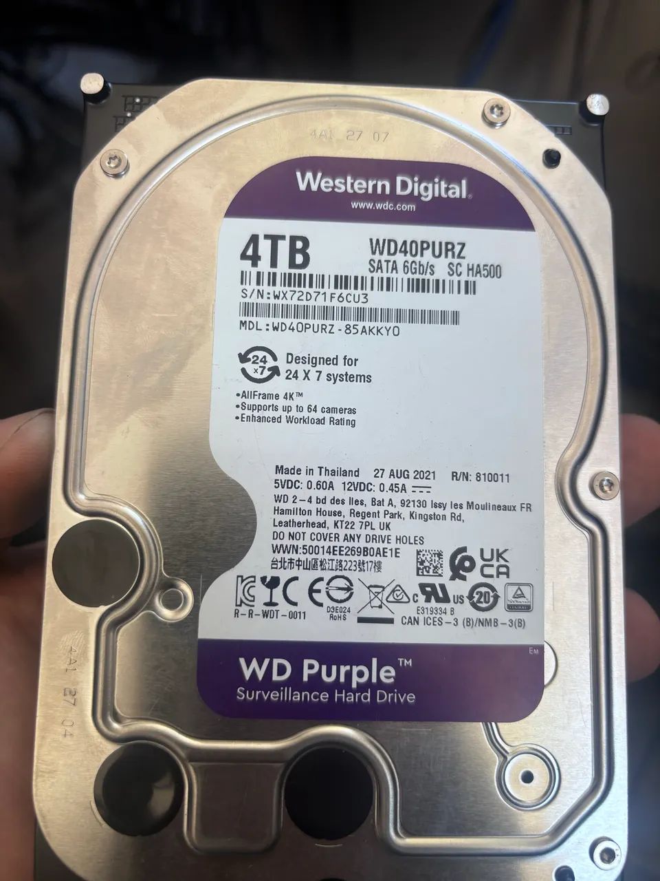 HD WD Purple 4TB. 100% - Foto 2