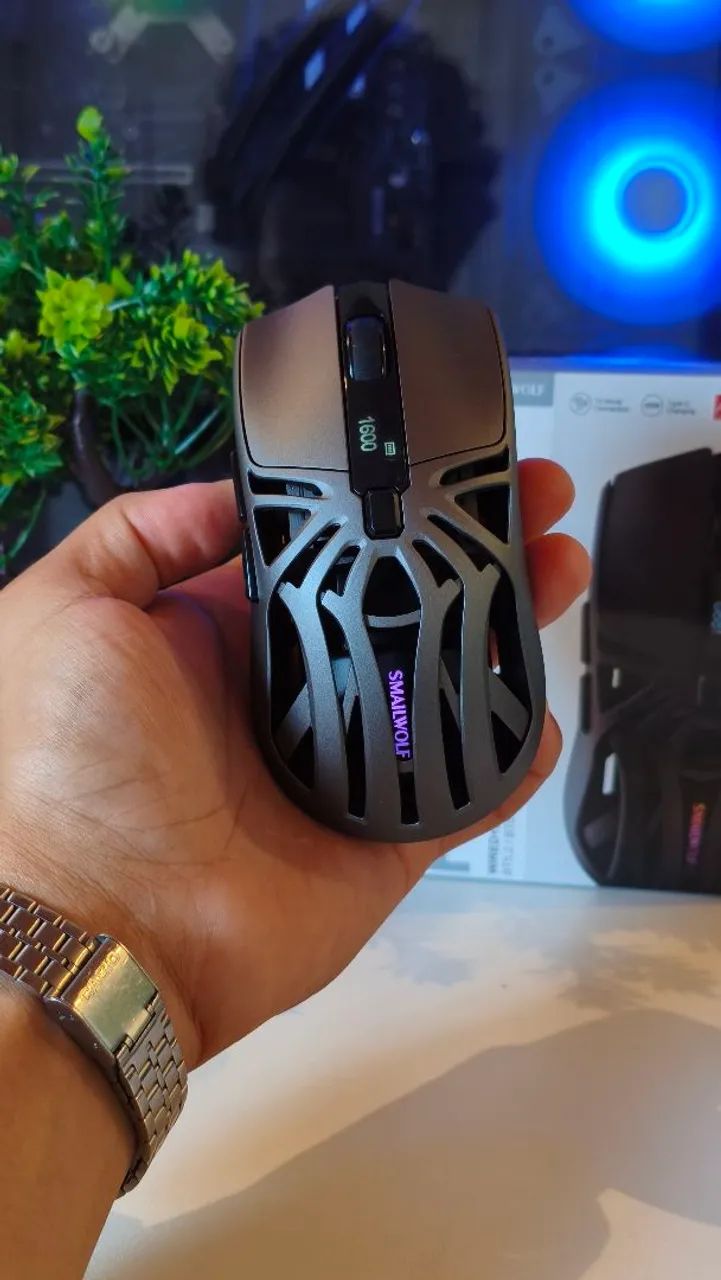 Mouse Gamer SmailWolf RS8 - Prata - Foto 4