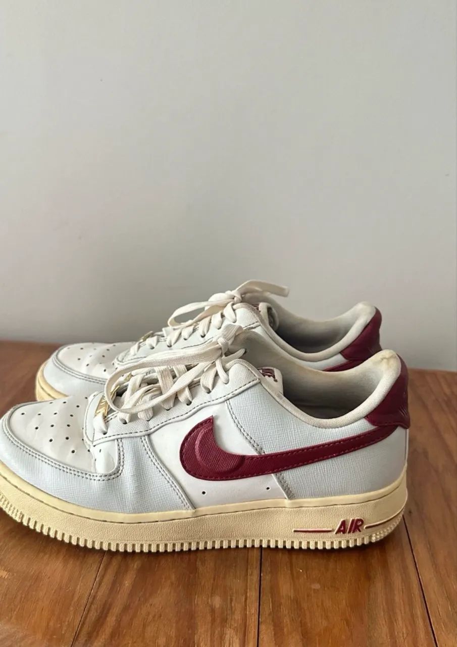 Tênis Nike air force 1 branco e vinho - TAM 37 - Foto 3