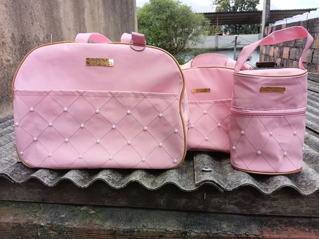 Kit Bolsa Mala Maternidade Rosa