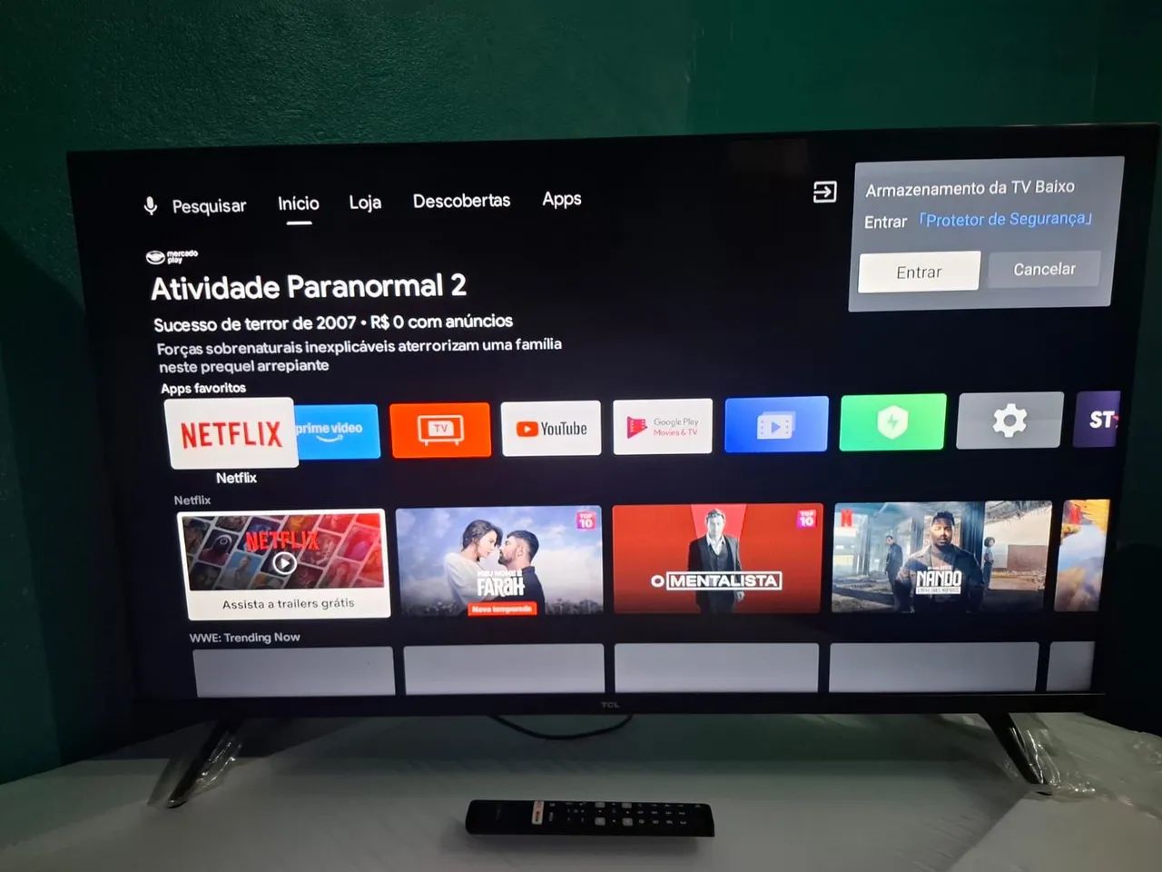 Tv smart TCL Android 40 polegadas seme Nova completa faço entrega somente interessados 