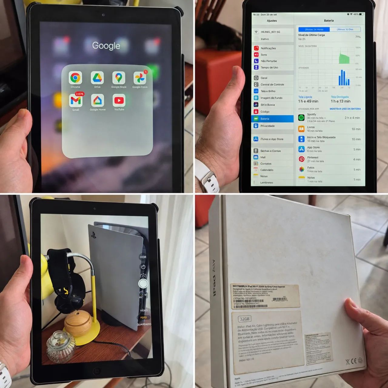 iPad Air 32GB Wi-Fi A1474 + Caixa | Funcionando | 2ª Tela - Foto 2