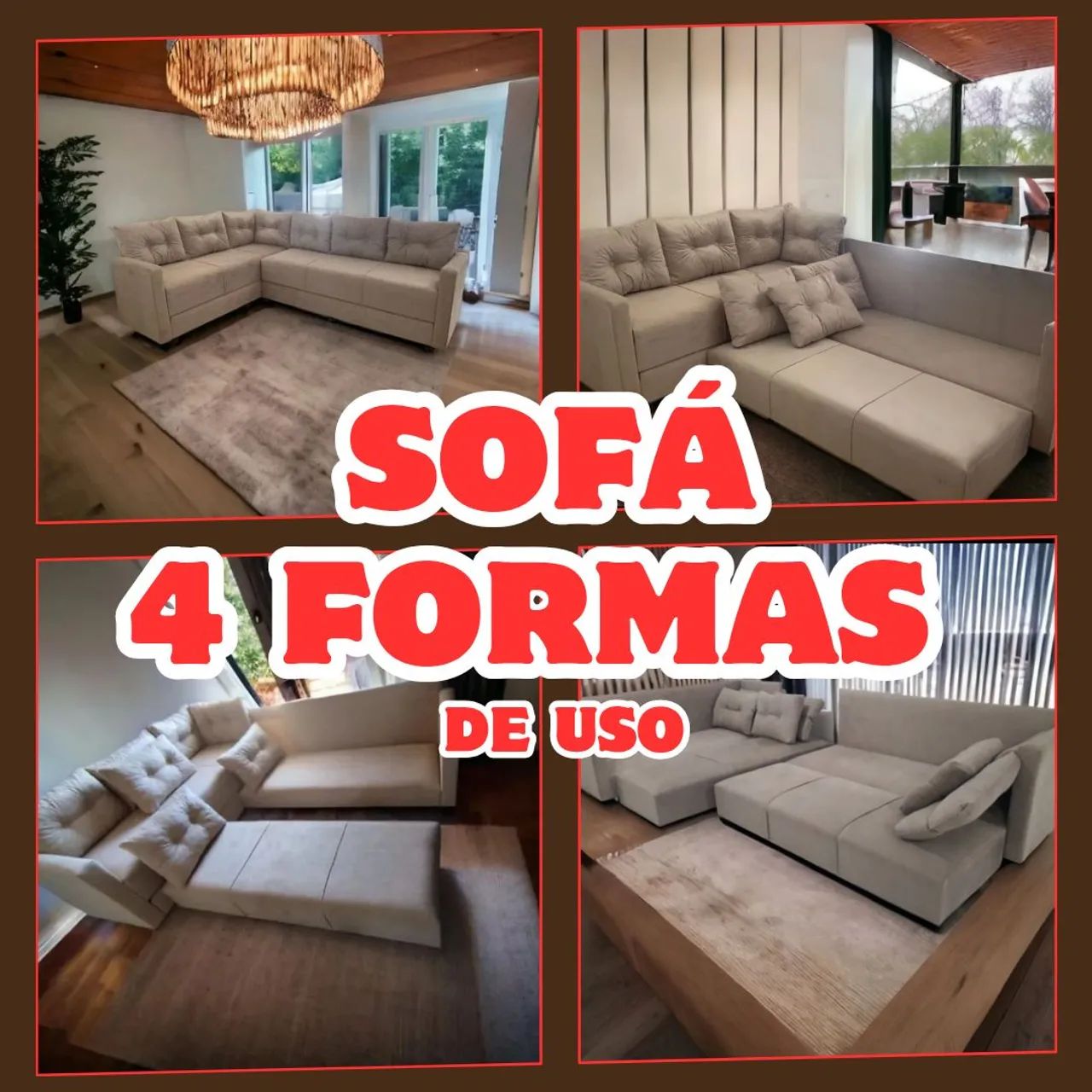SOFÁ GRANDE, 4 EM 1, multiformas! Abre CAMAS,  novos!