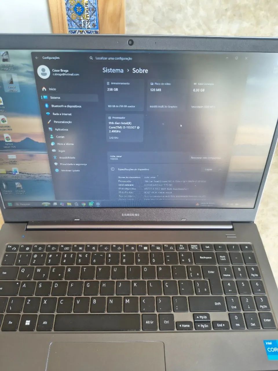 Notebook Samsung Galaxy Book 4 Intel Core i5 de 11ª