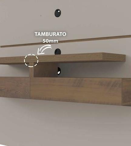 Painel Para TV Oxford Cor Off White com Pinho - Foto 3