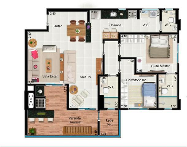 Ap 93 M2 Jd Botânico, 2 ou 3 Quartos (1 suite), 2 Vagas, Varanda Gourmet, Lazer Completo - Foto 9